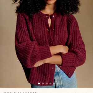 Sezane Emile Cardigan Burgundy